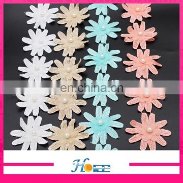 Hotselling China Supply colorful bridal beaded trims flower pearl lace trim