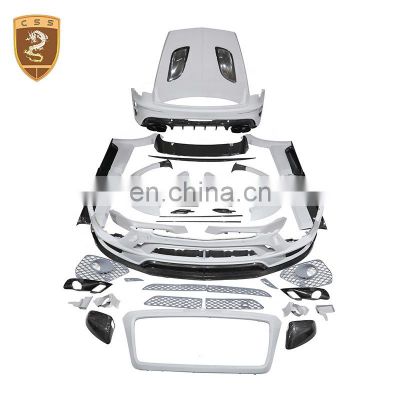 Newest My Style Cf+Frp Engine Hood Bonnet Front Plating Grills Fenders Flares For Bentley Bentayga Wide Body Kits 2015-2016