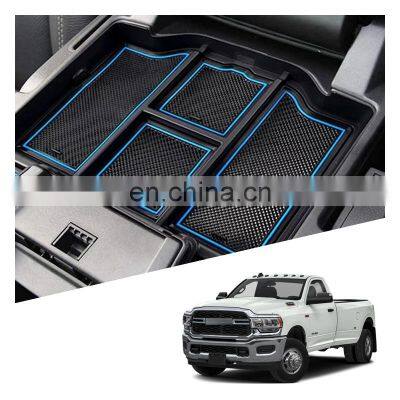 Interior Accessories Parts Silicone Armrest Rest Storage Box Center Control Console Organizer Tray For Dodge Ram 1500 2500 3500