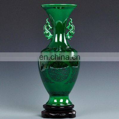2015 Oriental Special Imperial Green Jade Ceramic Porcelain Decorative Vase For Wholesale And Retail