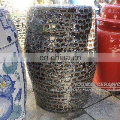 Unique 46cm height chinese jingdezhen drum stools for garden and home