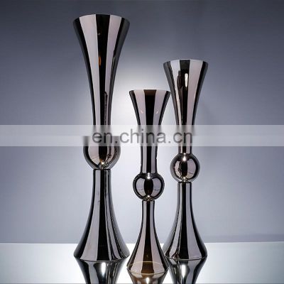 event decoration glass tall trumpet vases for wedding centerpieces