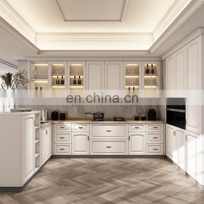 wholesale customized 3D design MDF lacquer or pvc modern luxury kitchen furniture cabinet