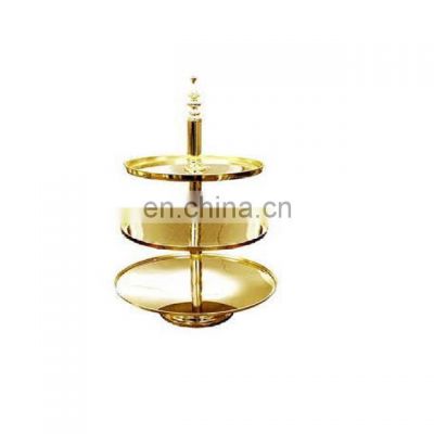 gold plated 3 tier fancy cake stand