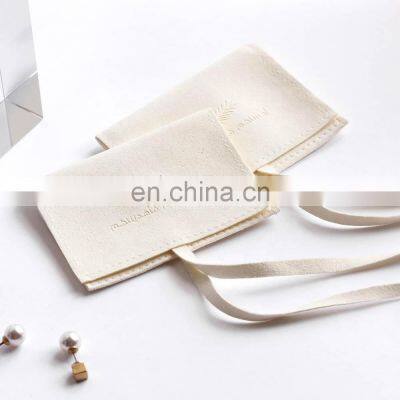 PandaSew 3 x 4 inch Beige Embossed Envelope Microfiber Jewelry Pouch Drawstring Bags