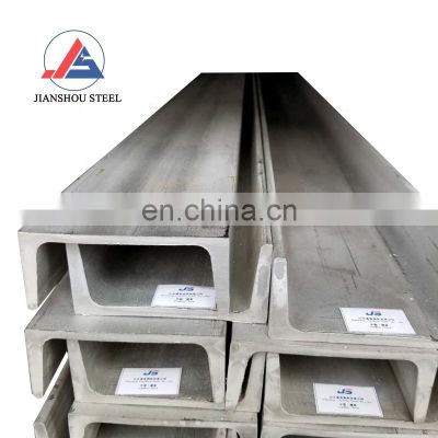 China manufacturer astm stainless steel u channel bar sizes 316 316l steel channel
