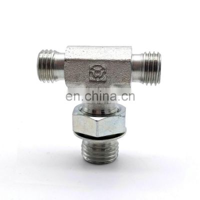 Haihuan Compression Equal Tee Fitting Galvanized Stainless Steel Nipple Gas Pipe Fitting Elbow Hydraulic Adapter