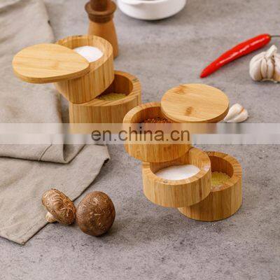 Home Kitchen Multifunction Round Natural Fibre Food Bamboo Storage Box Pantry Organizer Kitchen & Tabletop