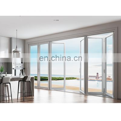 New technology slide track smoothly double glass folding patio large window door