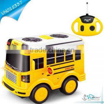 Hot Yellow RC School Bus Toy with Music and Light for kids