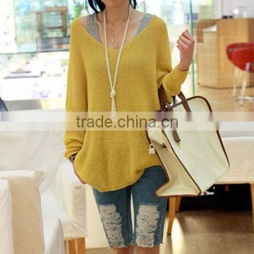Hot sale ladies loose knitted sweater