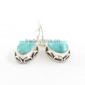 silver earrings turquoise jewelry for women wholesale Indian jewelry semi precious stone