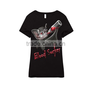 blood sucker bat dark punk t shirt of cotton
