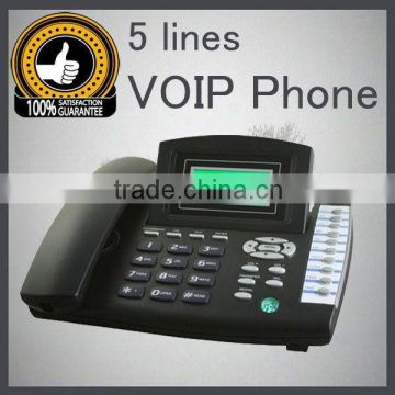 5 line voip phone RJ45,support Asterisk with cheap price IP Phone dect sip phone