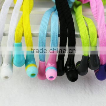 Fashionable 3.5mm Shoestring Shoelaces Waterproof Earphones