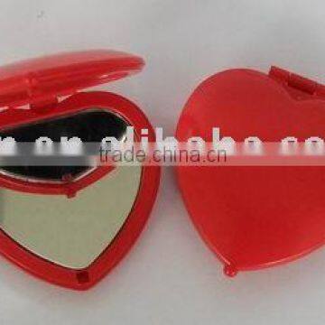 heart shape plastic cosmetic mirror as promotional gift