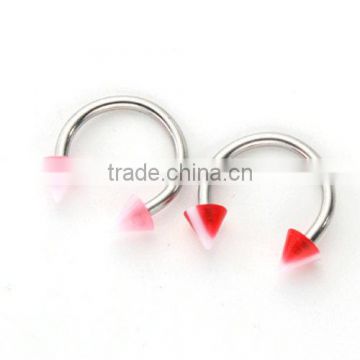 Stainless Steel Fake Unique Acrylic Cones Nose Ring Lip Ring Eyebrow Rings CBR Piercing Jewelry