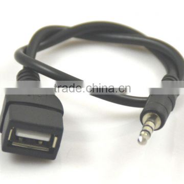 New 1m Sync 3.5mm Male AUX Auxiliary Audio Plug Jack to USB Cord Converter Cable