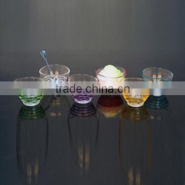 fancy 6pcs small glass milkshake bowl with hand painted