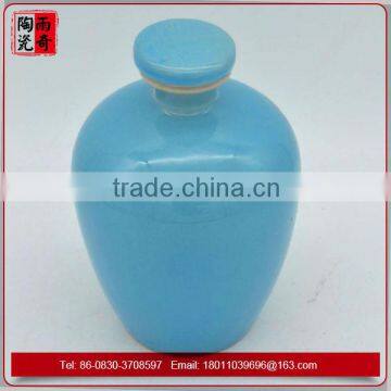 Small Biue Ceramic Liquor Bottle Wine Bottle