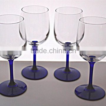 Hot sale multi color wine glasses with stemware
