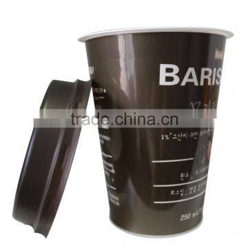Take away coffee capsule sealable unpeelable round aluminum foil lid flexo/ offset printing
