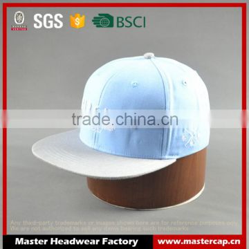 Hi quality custom 100% cotton twill 6-panel snapback cap