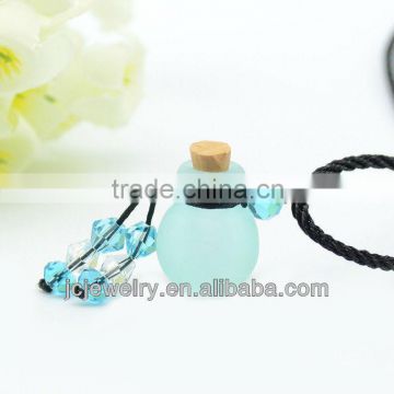 Handblown Jewelry vial Round Hollow glass Perfum Oils beads bottle charms necklace