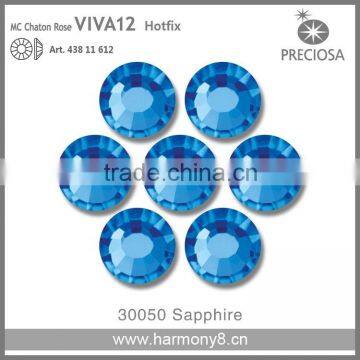 PRECIOSA Flat Back Hot Fix Rhinestones, Sapphire MC Chaton Rose VIVA12