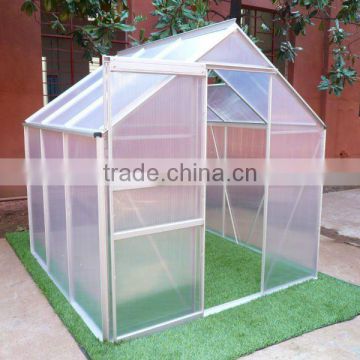 garden building greenhouse with single door