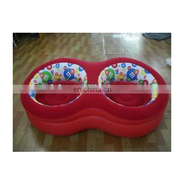 inflatable double flocked round sofa