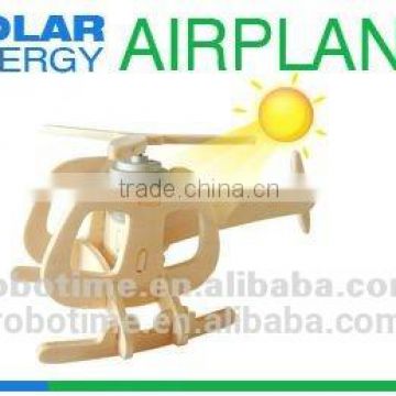 DIY Intelligent Wooden Solar Toy Model-Plane for kids