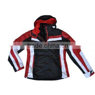 Polyester 3 in 1 racing jacket with detachable inner polar fleece jacket
