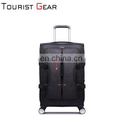 2020 black color waterproof nylon material aluminum trolley removable wheel oem travelling luggage bag