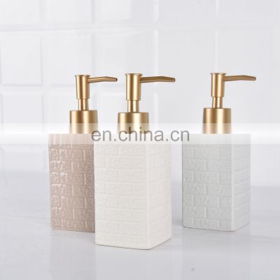 New design modern custom ceramic bathroom press soap dispenser lotion bottle bathroom home