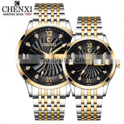 Chenxi 8212 Fancy Quartz Wrist Watches Diamond Analog Stainless Steel Waterproof Luxury Chenxi Couple Watches