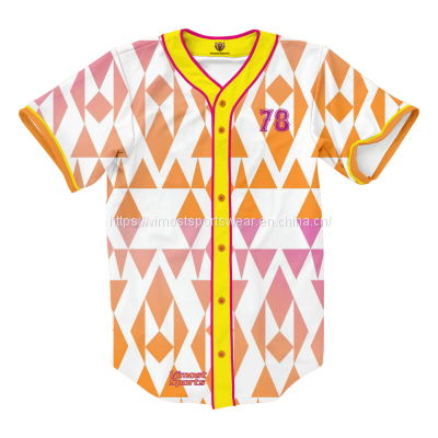 full buttons sublimated baseball jersey manufactured by the best supplier