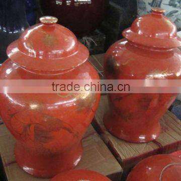 Chinese antique elegant Red Porcelain Jar