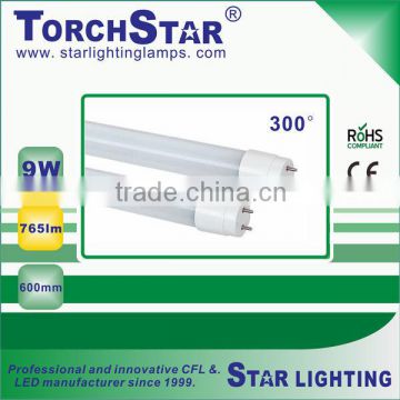 600mm 9W glass LED tube T8-600-9W-G-01