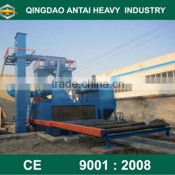 cleaning machine/ roller conveyor type steel plate and H beam cleaning shot blast mahcine