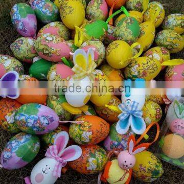 Customized mini outdoor decoration Printed Logo Plastic Easter Eggs