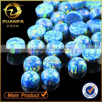 9mm flat back round cabochon blue opal stone for jewelry making                        
                                                Quality Choice