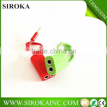 colorful 3.5mm 1 to 2 Earphone Splitter Mobile phone splitter 18cm splitter cable for iPod iPhone 4G 3G