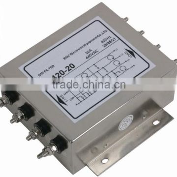 Hot selling ac power line filter three phase surface mount three line emc/rfi filter with low price