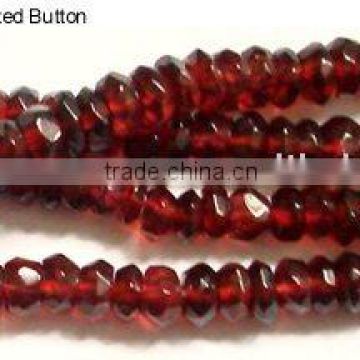 Garnet Faceted Button Beads