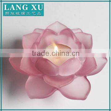 Wedding party frosted color lotus tealight holder