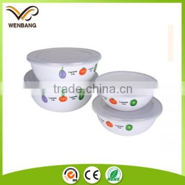 Color porcelain mixing enamel bowl set wholesales