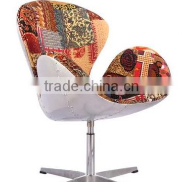 Aluminium fiberglass swan chair