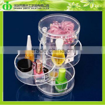 DDI-S011 ISO9001 Chinese Factory Made SGS Test Wholesale Round Cosmetic Organizer and Makeup Storage