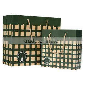 Grid printing high-end apparel packaging paper bag